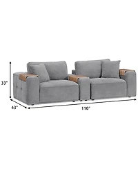 Nycolle 3-Pc. Modular Fabric Sofa with Console, Created for Macy's
