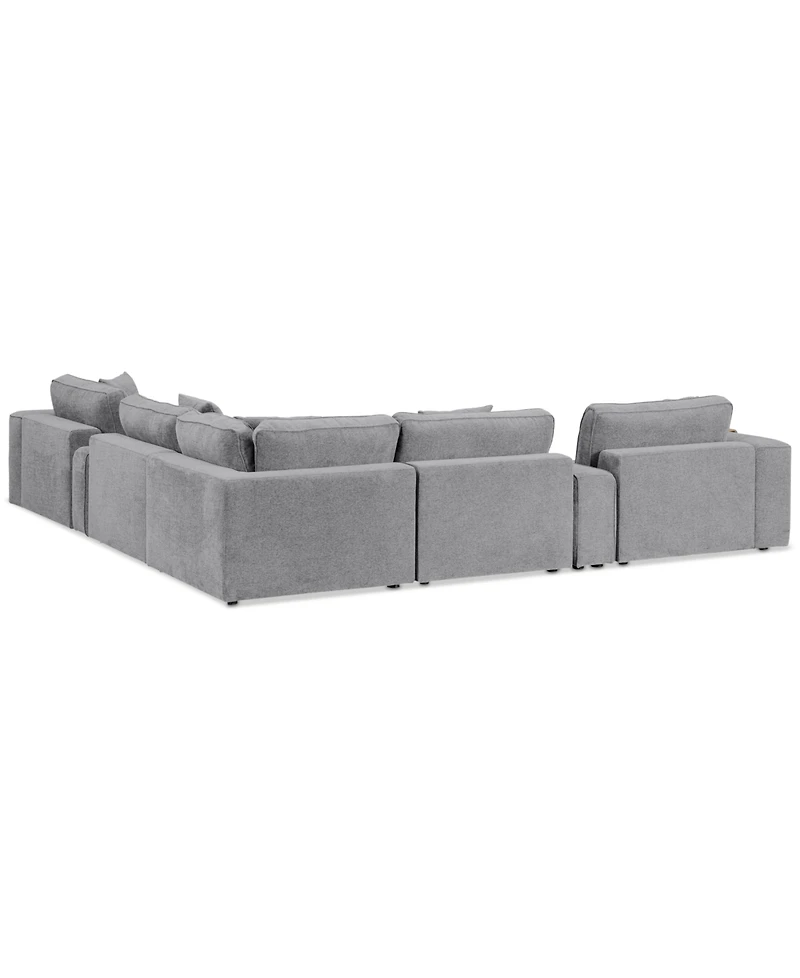 Nycolle -Pc. Modular Fabric L-Shape Sectional with 1 Console