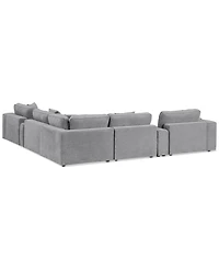 Nycolle -Pc. Modular Fabric L-Shape Sectional with 1 Console