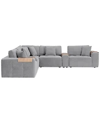 Nycolle 7-Pc. Modular Fabric L-Shape Sectional with 2 Consoles, Created for Macy's