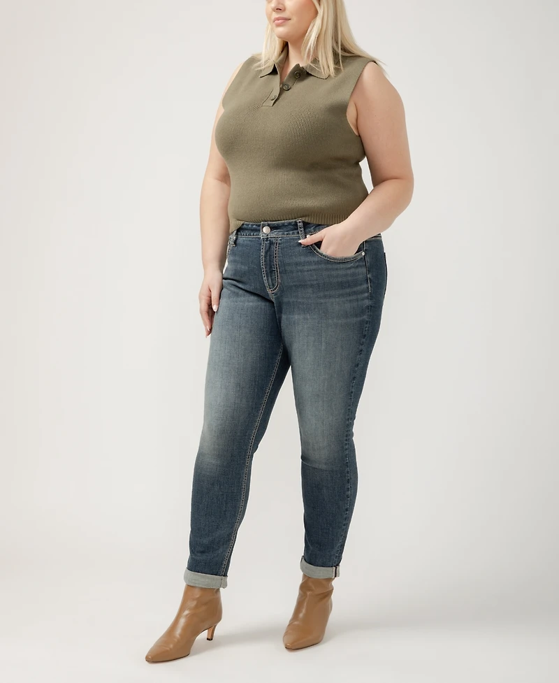 Silver Jeans Co. Plus Girlfriend Mid Rise Skinny Leg