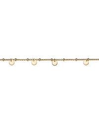 GiGiGirl Sterling Silver 14k Gold Plated Circle Disc Dangle Charm Anklet