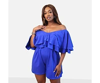 Rebdolls Plus New Season Ruffle Wide Leg Romper