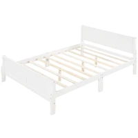 Streamdale Queen Wood Platform Bed With Headboard And Wooden Slat Support