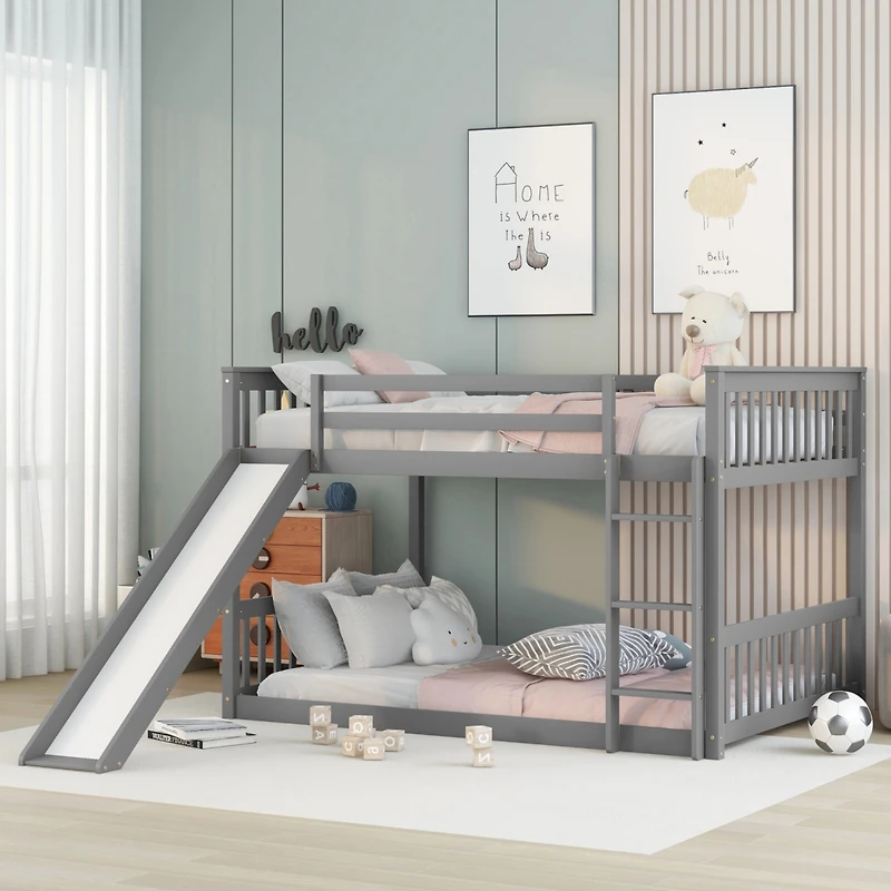 Simplie Fun Full Over Full Bunk Bed With Slide Ii