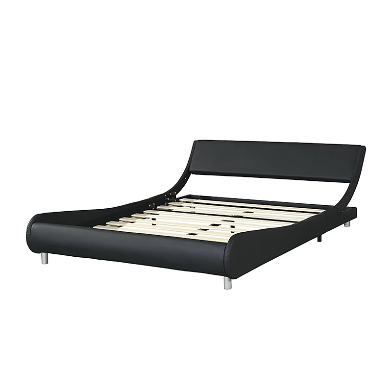 Simplie Fun Led Platform Bed Frame, Queen Size, Black