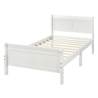 Streamdale Twin Platform Wood Sleigh Bed Frame with Headboard