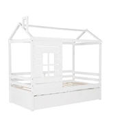Streamdale Twin Size House Bed Wood Bed With Twin Size Trundle