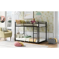 Streamdale Twin Over Metal Bunk Bed, Low Bed With Ladder
