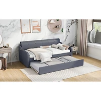 Streamdale Twin Upholstery Daybed with Trundle and Usb Charging
