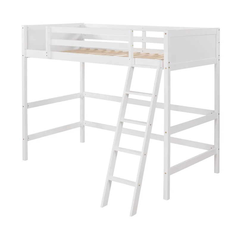 Streamdale Solid Wood Twin Loft Bed With Ladder