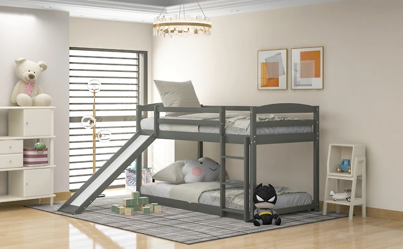 Streamdale Twin Over Bunk Bed With Convertible Slide And Ladder