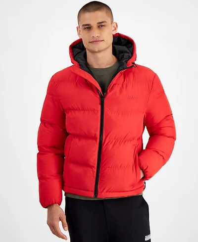 Hugo by Boss Men's Beazly2436 Slim-Fit Quilted Full-Zip Hooded Puffer Jacket