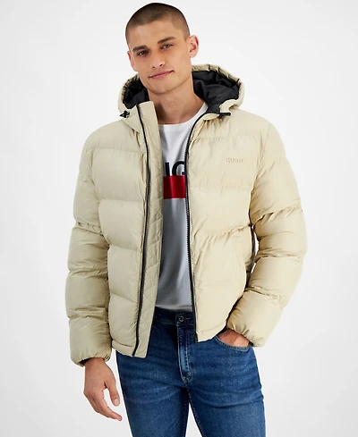 Hugo by Hugo Boss Men's Beazly2436 Slim-Fit Quilted Full-Zip Hooded Puffer Jacket