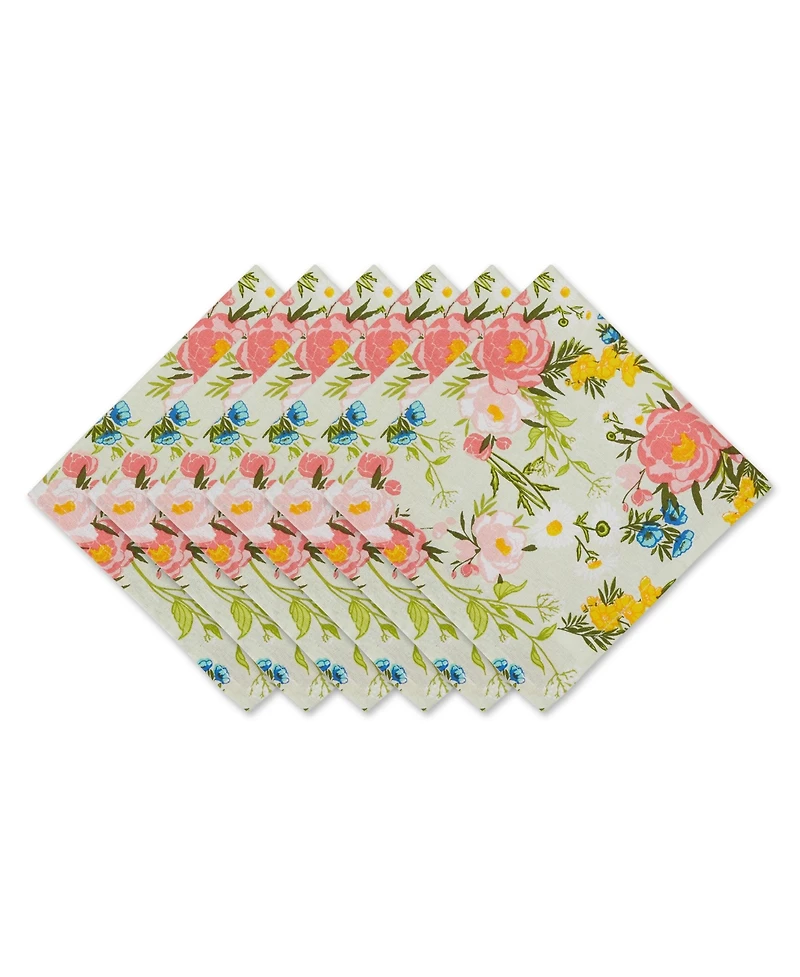 Design Imports Spring Bouquet Printed Napkin, Set of 6