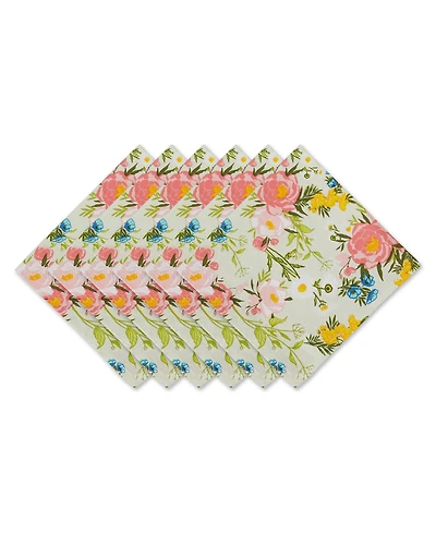 Design Imports Spring Bouquet Printed Napkin, Set of 6