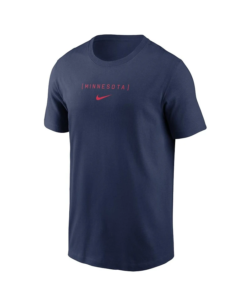 Nike Men's Navy Minnesota Twins Large Logo Back Stack T-Shirt