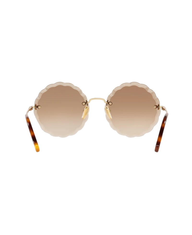 Chloe Women's Round Etched Metal Sunglasses, CH0047S