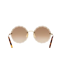 Chloe Women's Round Etched Metal Sunglasses, CH0047S