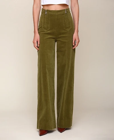 Avec Les Filles Women's Double-Zipper Wide-Leg Pants