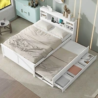 Streamdale Twin Platform Bed with Storage, Usb, Trundle, and Drawers