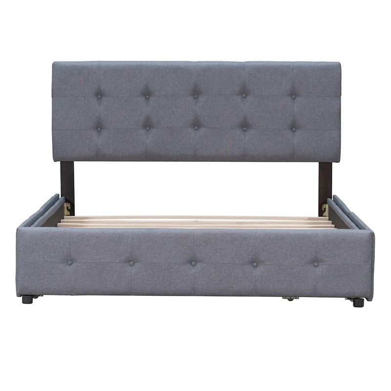 Streamdale Linen Platform Bed with Drawers