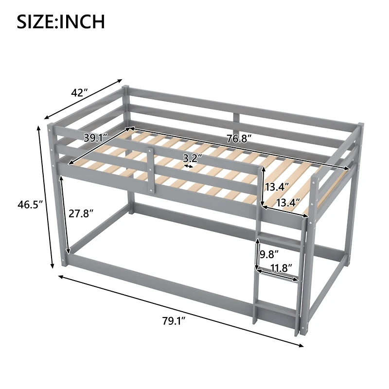 Streamdale Twin Over Floor Bunk Bed With Ladder