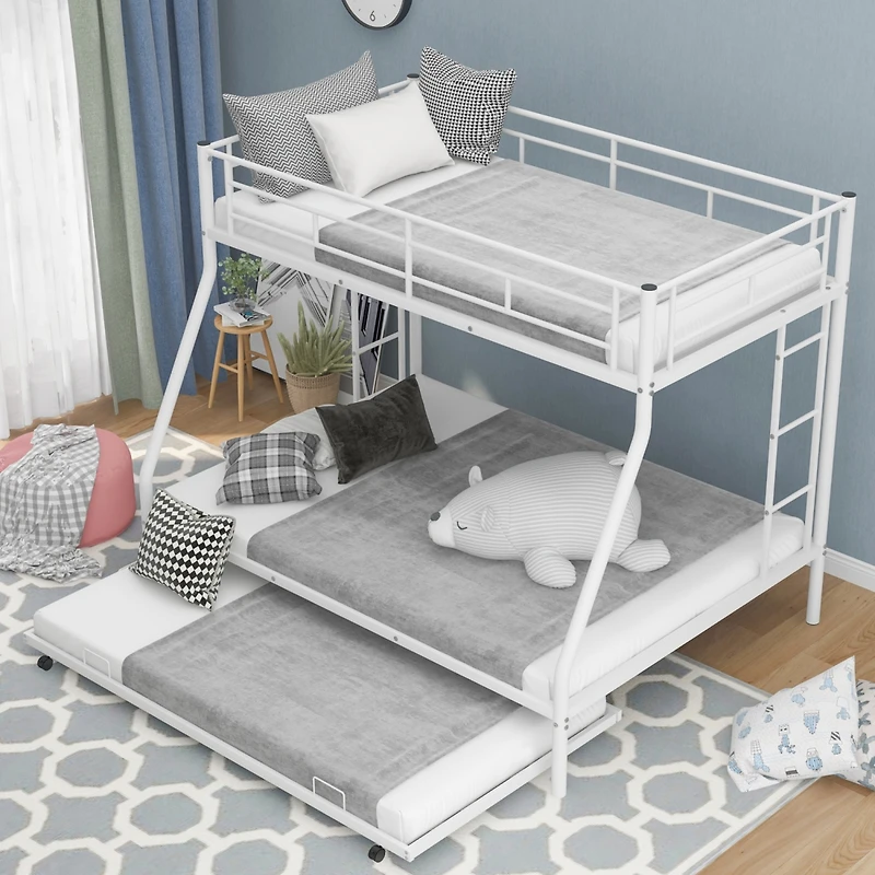 Streamdale Twin over Full Bunk Bed with Trundle and Ladders