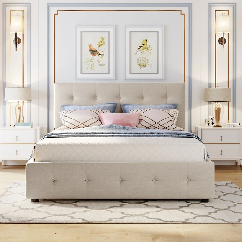 Streamdale Queen Upholstered Bed with 2 Drawers and Twin Xl Trundle