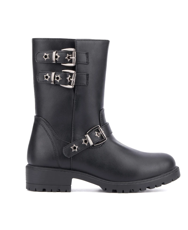 Olivia Miller Little Girls Moto Lug Sole Boots