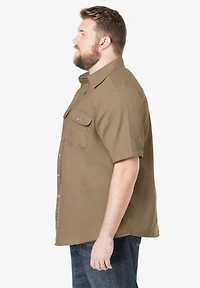 Boulder Creek Big & Tall by KingSize Short Sleeve Denim And Twill Shirt