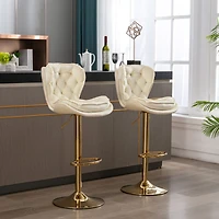 Streamdale Chrome Swivel Bar Stools with Adjustable Lift