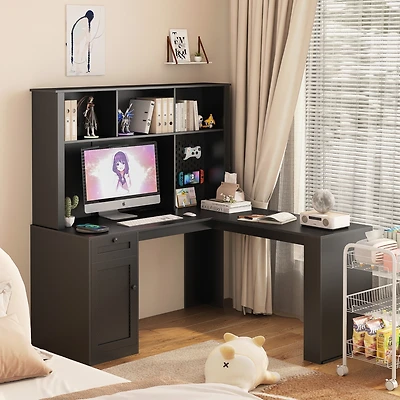 Streamdale Space-Saving L-Shaped Desk with 2 Usb Ports & 3 Outlets