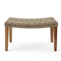 Streamdale Furniture Cozy Transitional Wicker Ottoman for Outdoor Spaces
