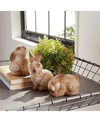 Slickblue Weathered Terra Cotta Rabbit Garden Statue (Set of 6)
