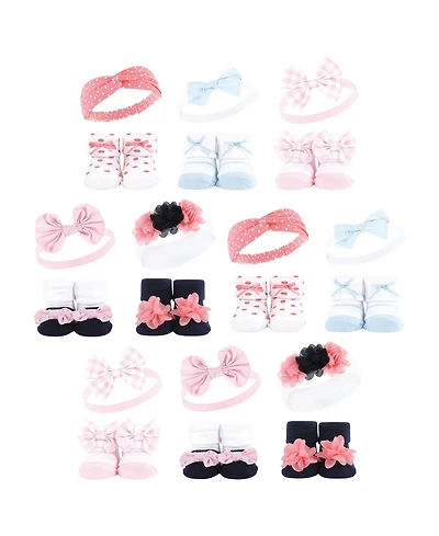 Hudson Baby Infant Girl 20Pc Headband and Socks Giftset