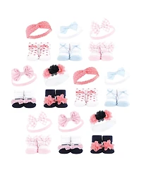 Hudson Baby Infant Girl 20Pc Headband and Socks Giftset