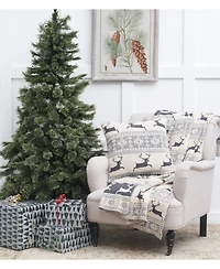 C&F Home 10" X 10" Leaping Deer Knitted Pillow Decor Decoration Christmas Knitted Petite Accent Throw Pillow