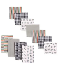 Luvable Friends Infant Boy Cotton Flannel Burp Cloths and Receiving Blankets, 11-Piece
