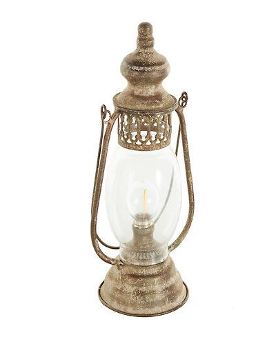 Rosemary Lane 17" Metal Distressed Antique Style Lantern Accent Lamp
