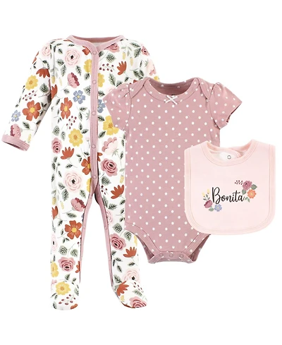 Hudson Baby Boys Unisex Cotton Outfit Collection with Bodysuit & Bandana Bibs