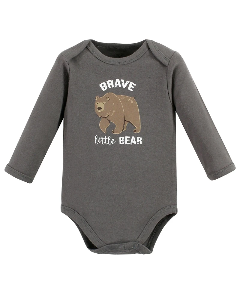 Touched by Nature Baby Boys Natural Cotton Long-Sleeve Bodysuits