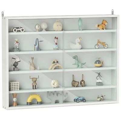 Homcom 5-Tier Display Cabinet Glass Cabinet with 4 Adjustable Shelves,