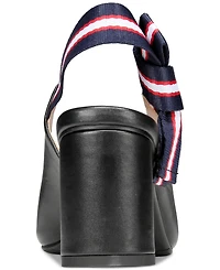 Vaila Shoes Women's Courtney Pointed-Toe Striped-Strap Slingback Pumps Extended Sizes 9-14
