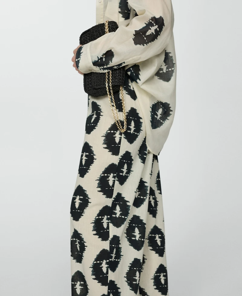 Mango Women's Wideleg Printed Trousers