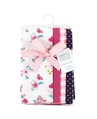 Hudson Baby Girls 4Pk Flannel Burp Cloth (Cotton Poly