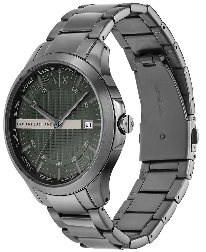 A|X Armani Exchange Men's Quartz Three-Hand Gunmetal Stainless Steel Watch 46MM