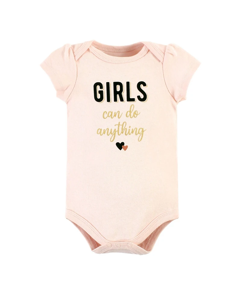 Hudson Baby Girls Comfortable All-Cotton Bodysuit 3Pk