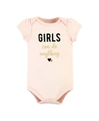 Hudson Baby Girls Comfortable All-Cotton Bodysuit 3Pk