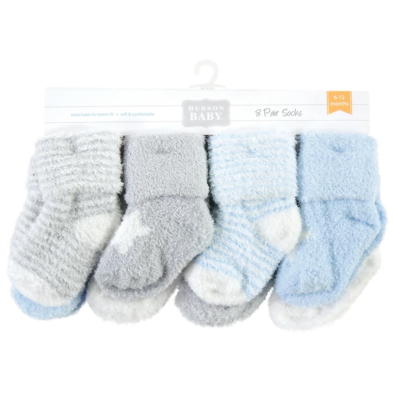 Hudson Baby Boys Eight-Pair Plush Chenille Sock Set
